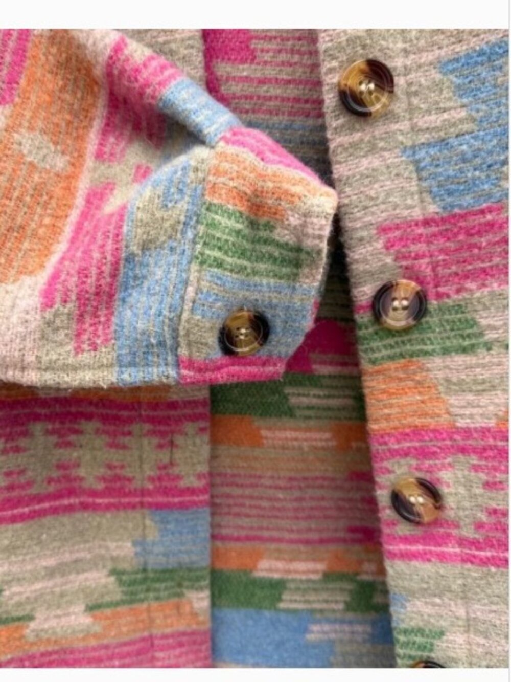 Pastel Aztec Utility Shacket - Multicolor - Picture 7 of 9
